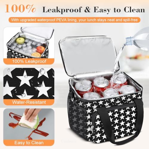 Coobiiya Insulated Lunch Box for Men & Women, Leakproof Lunch Bag Cooler Bag with 4 Pockets,Heavy Duty Lunch Bags Men Cooler Bags for Camping, Travel, Work Kayaking & Beach
