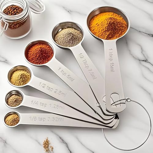 TILUCK Stainless Steel Measuring Cups & Spoons Set,Coffee Scoop Spoon