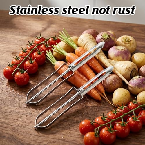 2Pcs Stainless Steel Peeler, Potato Peeler, Vegetable Peelers for Kitchen Fruit Peelers Handle, Ergonomic Blade for Peeling for Home and Restaurant Use