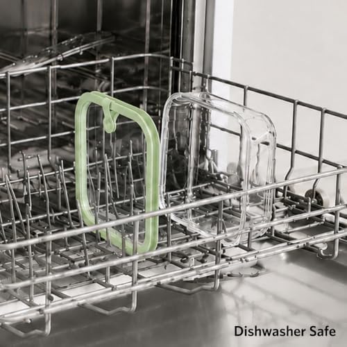 Glad Glass Food Storage Containers, Set of 3 - Airtight Vacuum Sealed Steam Vent Lids - Square Borosilicate Glass Dishes with Ombre Green Lids - Assorted Sizes for Meal Prep & Leftovers, Sage