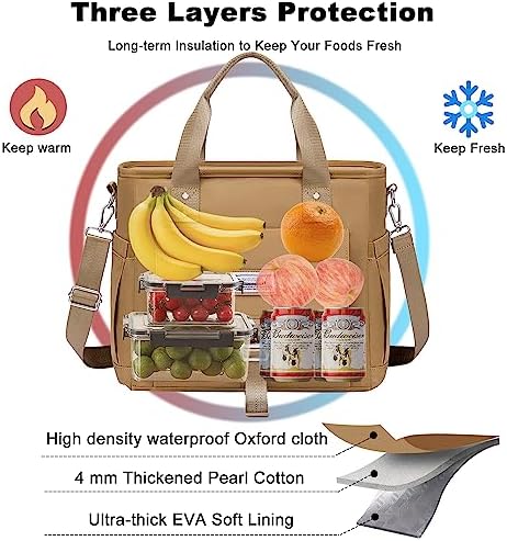 Weitars Insulated Lunch Bag for Women Men,Leak Proof Lunch Box for Work