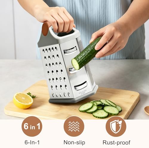 Box Grater for Kitchen 6 Sided
