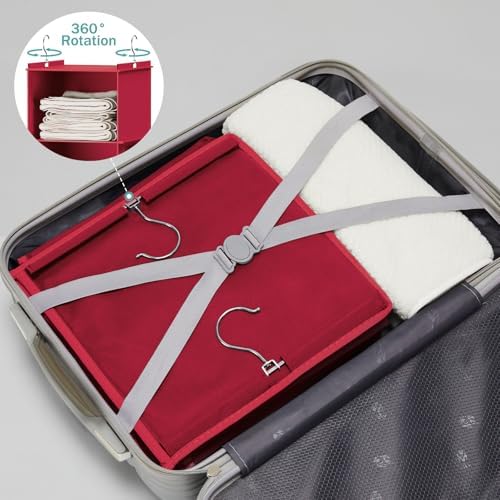 YOUDENOVA Hanging Closet Organizer and Storage, 6-Shelf, Dark Red