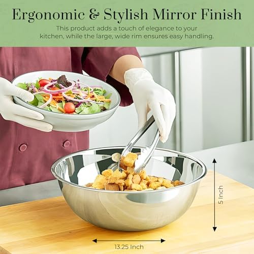 OCS Parts 8 Quart Stainless Steel Mixing Bowl | 13.25-Inch