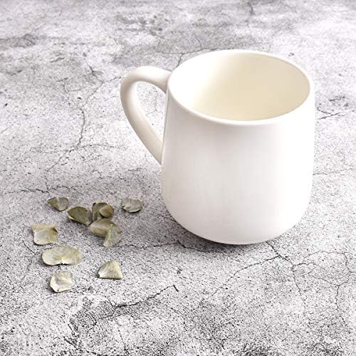 Bosmarlin Glossy Ceramic Coffee Mugs Set of 2, Tea Cup for Office and Home, 18 oz, Suitable for Dishwasher and Microwave(White, 2)