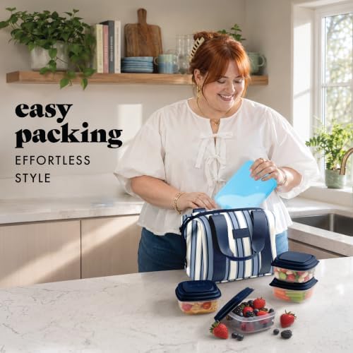Fit & Fresh Remi Neoprene Lunch Bag for Women w/Ice Pack & Containers