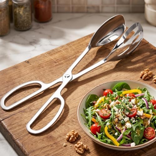 Serving Tongs for Salad 2 Pack, Scissor Design Kitchen Tongs