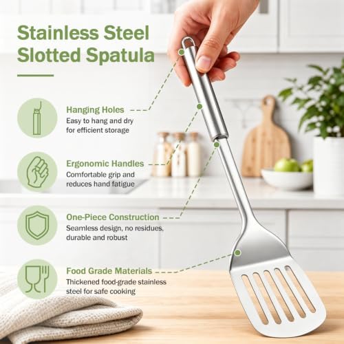 P&P CHEF Stainless Steel Cooking Utensils Set, 7 Pieces Kitchen Utensils
