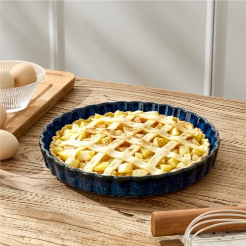 Ceramic Pie Pan for Baking[10 inch],NonStick Ceramic Quiche Baking Dish