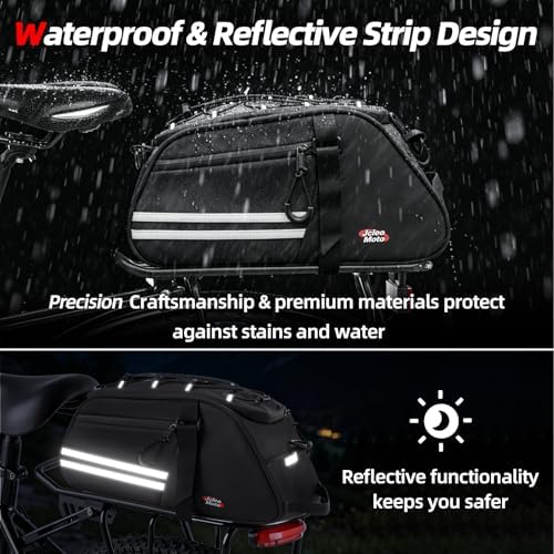 Rear Bike Rack Bag, 13L Insulated Cooler Ebike Keeps Hot & Cold