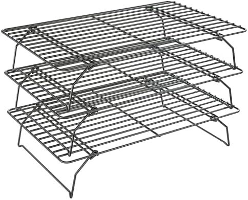 3 Tier Stackable Cooling Rack for Batch Cooling, 15.8"x 10"-Black