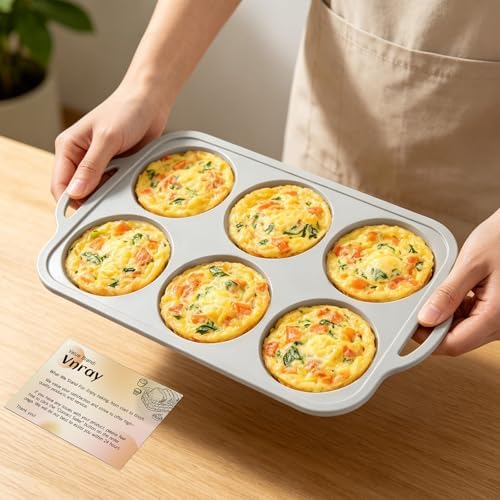 4 Inch Jumbo Silicone Muffin Top Pan with Frame Non Stick Egg Mold Baking