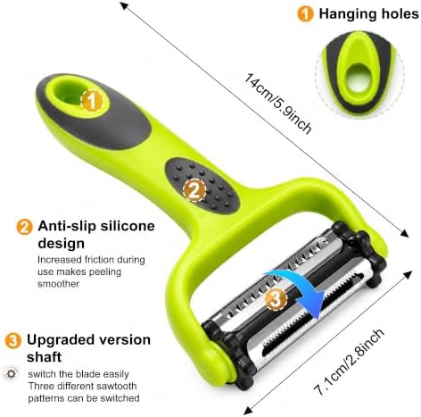 3-in-1 Vegetable Peeler, Julienne Peeler & Vegetable Slicer Kitchen Tool