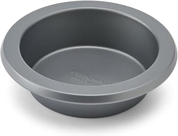 KitchenAid Nonstick Swiss Engineered Aluminized Steel Round Cake Pan, Dishwasher Safe, Contour Silver, 6 Inch