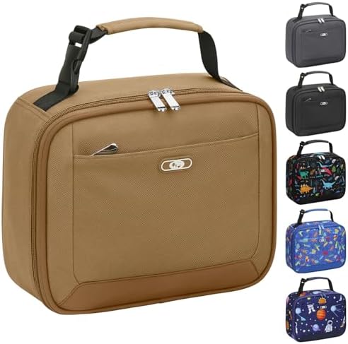Tenot Lunch Box Kids Insulated Lunch Tote Bag Khaki