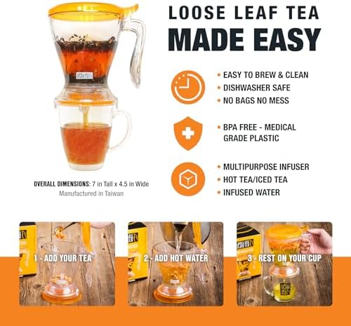 Tiesta Tea Brewmaster Infuser, Large Strainer for Loose Leaf Tea