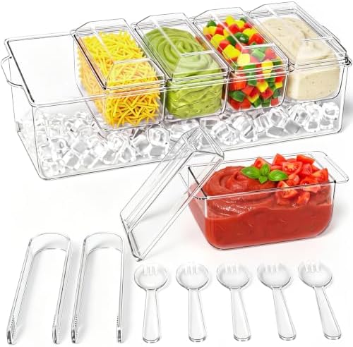 ARSTPEOE Condiment Tray, Chilled Condiment Server, Bar Accessories on Ice
