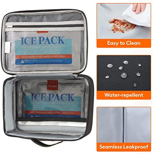 Lifewit Freezable Lunch Box, Insulated Reusable Lunch Bag with 2 Ice Packs
