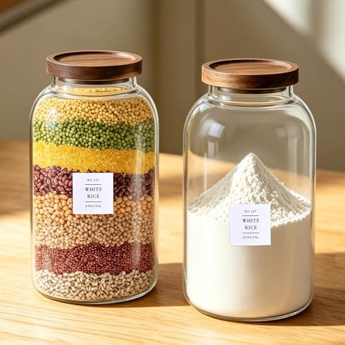 Large Glass Jar with Lid,（1Gallon/4000ML） Airtight Storage Container for Kitchen Countertop, Pantry, Coffee, Tea, Flour, Walnuts and Candy