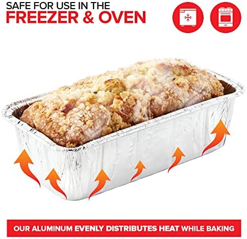 Aluminum Pans Bread Loaf Pans (30 Pack) 8x4 Aluminum Loaf Pan - 2 Lb Bread Tins, Standard Size, Compatible with Roadpro 12 Volt Portable Stove - Perfect for Baking Cakes, Bread, Meatloaf, Lasagna