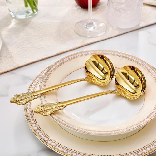 KEAWELL Premium Luxury 2-Piece 7.5-Inch Gravy Ladle Set (2, Gold)