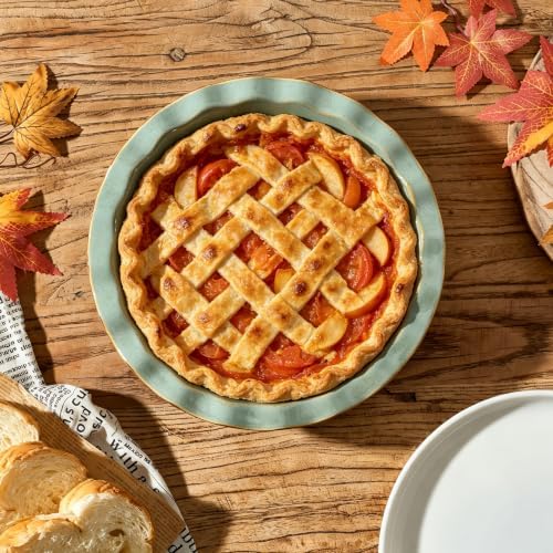 Ceramic Pie Pan for Baking[10.6 inch],Reusable NonStick Ceramic Baking Dish