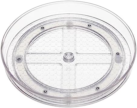 Amazon Basics Clear Rotating Lazy Susan Turntable Organizer for Condiments, 9-Inch, 2-Pack