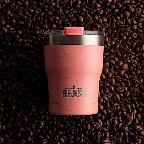 Beast 10 oz Tumbler Stainless Steel Vacuum Insulated Coffee Ice Cup Double Wall Travel Flask (Blossom Pink)