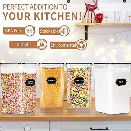 4pcs Large Tall Airtight Food Storage Containers with Lids - 6.5L / 5.9qt