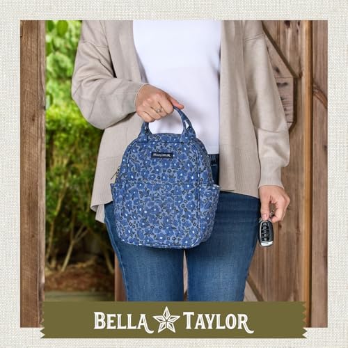 Bella Taylor Lunch Tote, Quilted Lunch Bag, Navy Floral