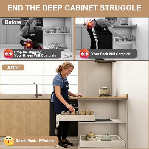 Fokyfok Pull Out Cabinet Organizer,23"-31"W,17"-24"D,Expandable,Adhesive