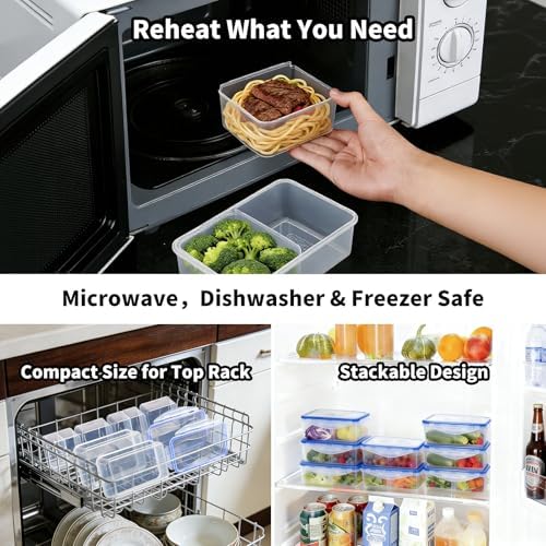 KIGI Food Storage Container Set for Meal Prep & Lunch, 0.7/4.7 Cup, 8 Pack