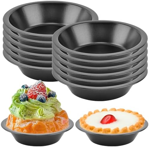 12pcs Mini Pie Pans 5 Inch - Reusable Round Pie Tins - Nonstick