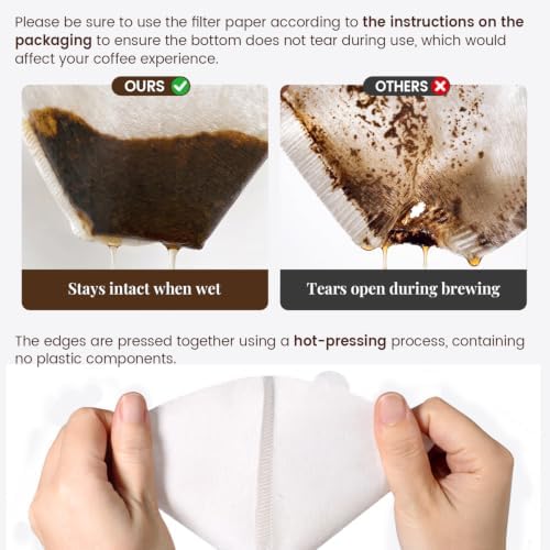 Clinuse 200Pcs #4 Cone Coffee Filters 8-12 Cup Compatible with Ninja Maker