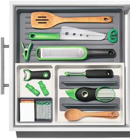 OXO Good Grips Drawer, Large Expandable Kitchen Tool Organizer, White (Pack of 8)