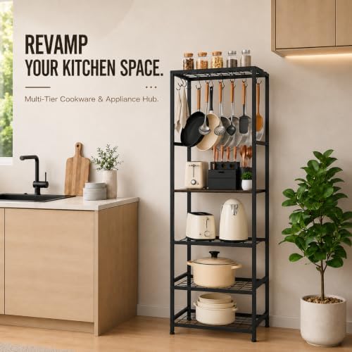 DALEMHOME Pot and Pan Organizer, 5 Tier Kitchen Rack