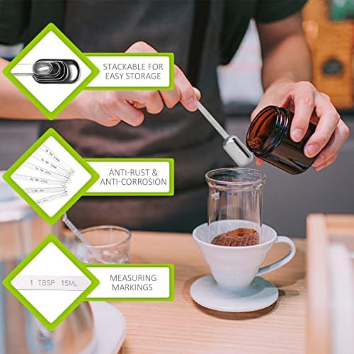3PCS 1/8TSP(0.63ML) Measuring Spoon, Stainless Steel Long Handle Teaspoons