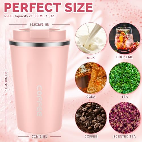 CS COSDDI 12 oz Coffee mug - Stainless Steel Coffee Cup with Leakproof Lid
