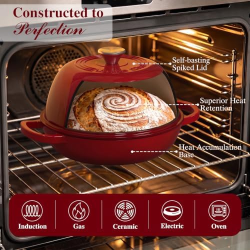 Umite Chef 6QT Enameled Dutch Oven for Sourdough Starter Kit