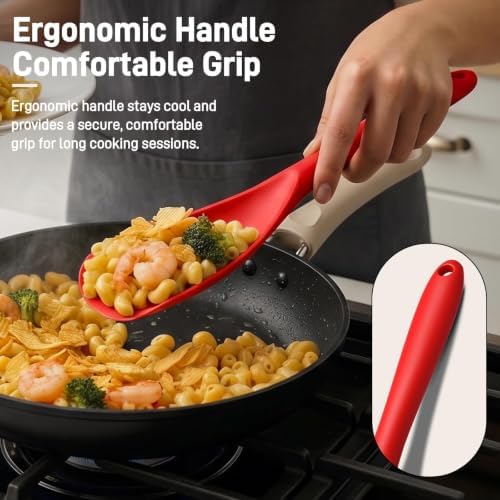 3 PACK Silicone Cooking Spatula & Spoon for Nonstick Cookware, BPA-Free
