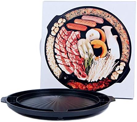 COOKKING - Master Grill Pan, Korean Traditional BBQ Grill Pan - Stovetop Nonstick Indoor/Outdoor Smokeless BBQ Cast Aluminum Grill Pan, Made in Korea