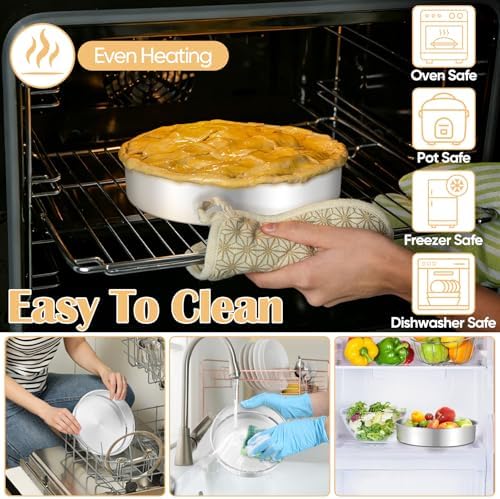 TeamFar 9 Inch Cake Pan Set of 2, Stainless Steel Round Cake Baking Pan