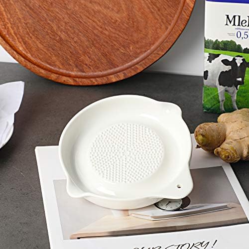 ONTUBE Ceramic Grater Plate for Ginger, Garlic, Onion (5.5" x 1 Pieces)
