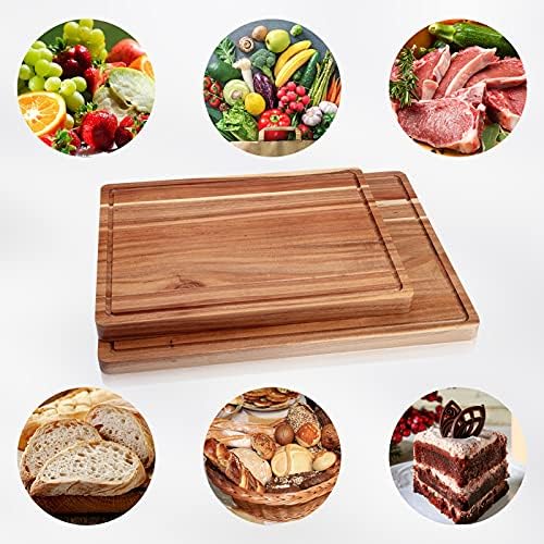GlowSol Extra Large Acacia Wood Cutting Boards for Kitchen, 24 x 18 Inch