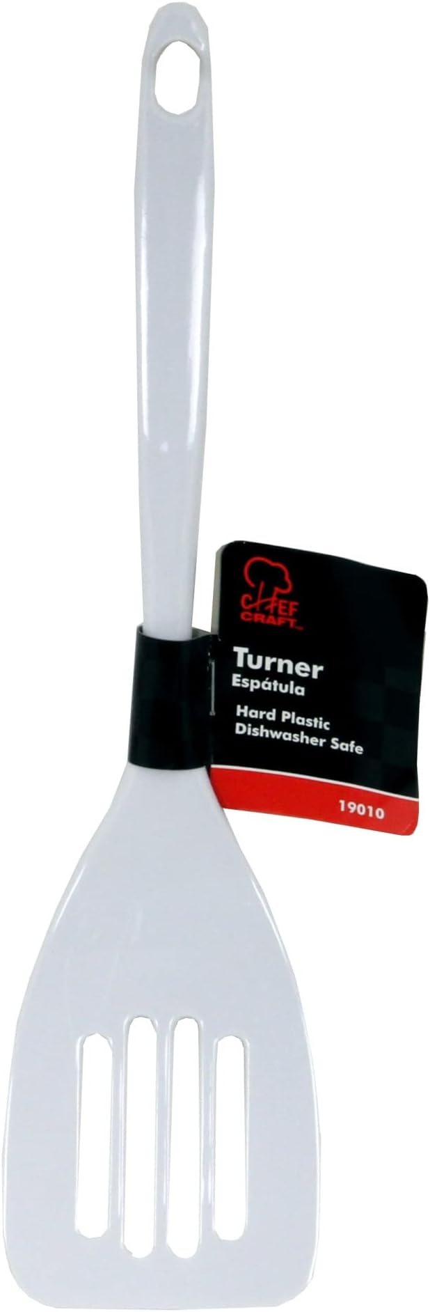Chef Craft Basic Melamine Slotted Turner/Spatula, 11.25 inch, White