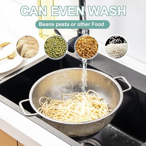 Kaishun Colander Stainless Steel 3-Quart,Strainer for Kitchen Food