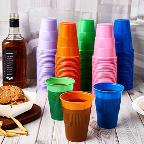 Lilymicky 500 Pack 9 oz Disposable Plastic Cup in 5 colors, Great for Party