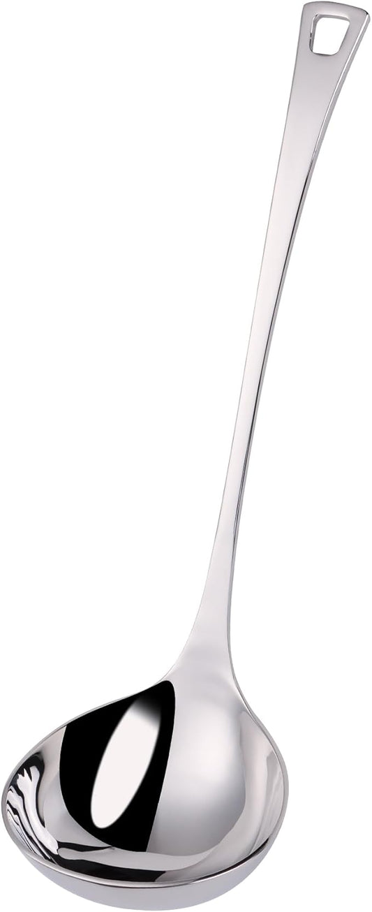 4 oz. Kitchen Ladle 11 Inch Soup Ladle 18/10 Stainless Steel Cooking Ladle Kitchen Accessories for Stirring Portioning and Serving Soups Gravy Sauces Chili Stew and More(silver)