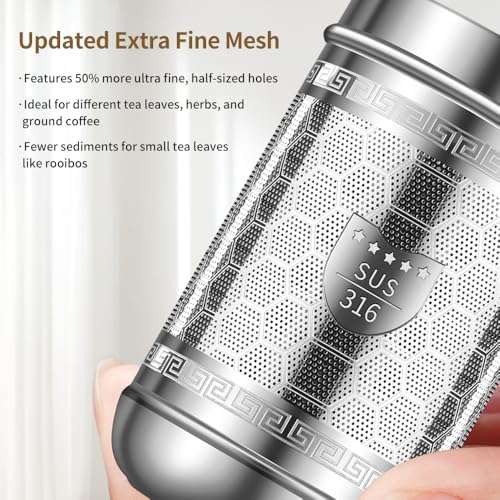 2 Pack 316 Stainless Steel Loose Leaf Tea Infuser – Tea Connoisseur's Choice for White, Green, Oolong, Black, and Herbal Teas (2 Pack - Medium)