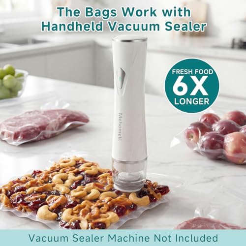 Mehomeli Reusable Vacuum Sealer Bags, 30 Small Bags, 8.66 × 8.26in